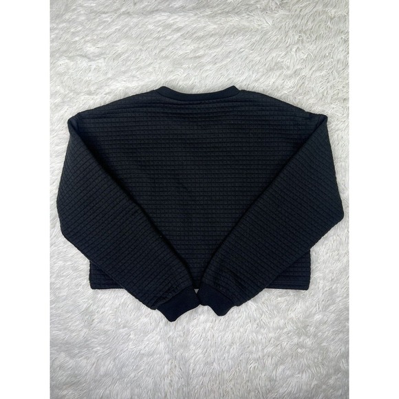 Women's Rue 21 Black Long Sleeve Cropped Button Front Pullover Sweater Size M - Picture 11 of 12